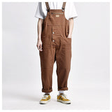 Advbridge Male Japan Harajuku Streetwear Hip Hop Jumpsuit Bib Trousers Overalls Men Women Couple Loose Casual Wide Leg Cargo Pants