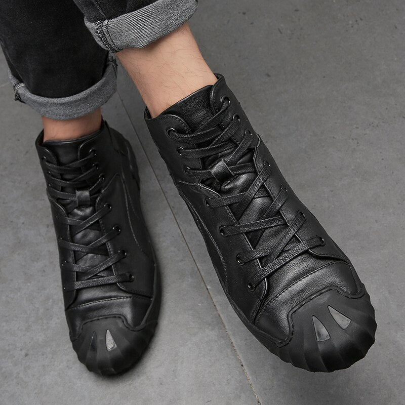 Advbridge Men casual shoes Hip-hop highloafers spring autumn men moccasins shoes genuine leather men's flats shoes Autumn And Winter