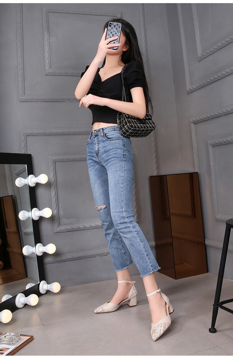 Advbridge New Summer  Sandals Female Chunky-Heel Wild Fashion Surest Tips in Her Big Code 41-43 Obesity Width Sandals