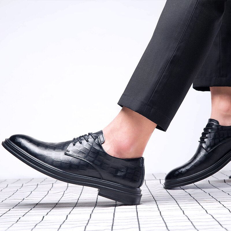 Advbridge Black Mens Wedding Loafers Men Business Shoes Leather Formal Shoes Men Office Oxford Shoes Black Italian leather shoes