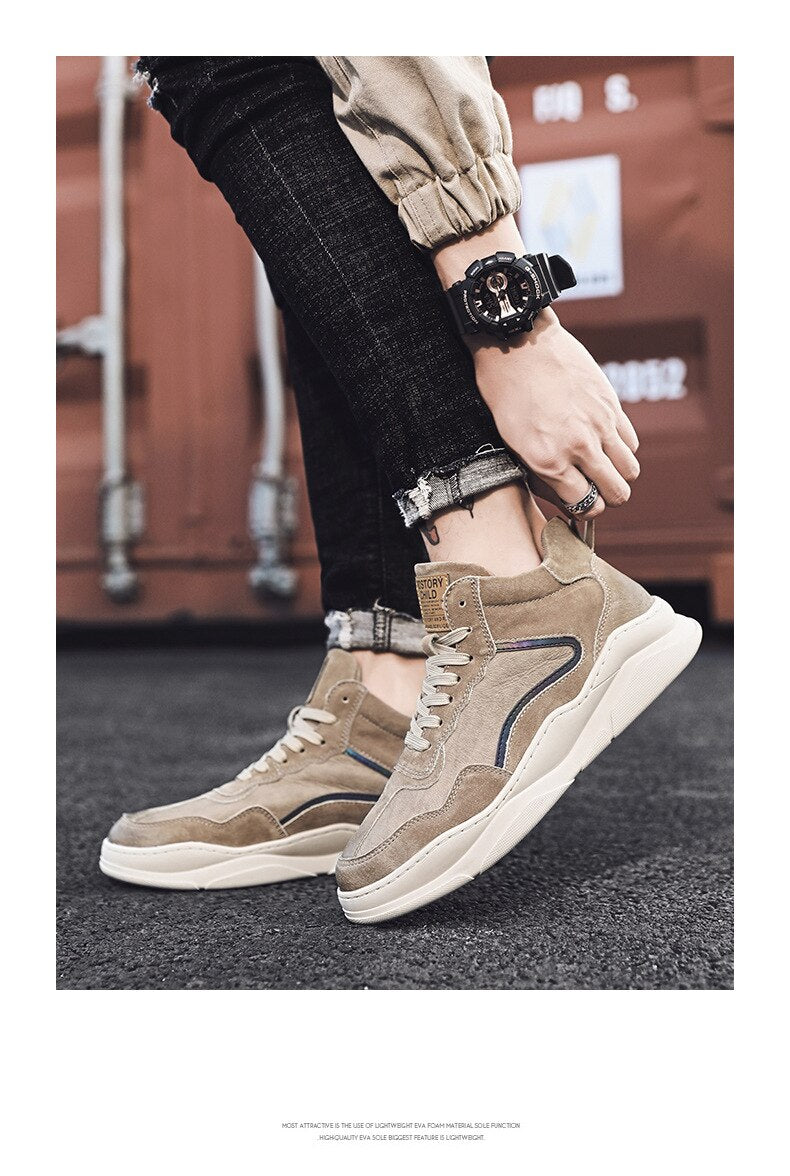 Advbridge Men's shoes autumn and winter new high-top shoes trend wild casual sports shoes breathable basketball shoes