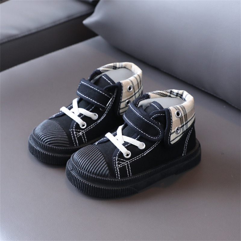 Autumn Children Canvas Shoes Fashion Breathable Baby Toddler Shoes Rubber Non-Slip Flanging Boys Girls Sneakers