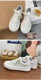 Advbridge Autumn Fashion Women White Sneakers PU Leather Breathable Spring Flats Female Casual Sport Shoes Lace Up Ladies Platform Shoes