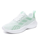 Advbridge Women's Knitted Sneakers Low Heels Women Vulcanized Shoes Lace Up Mesh Breathable Spring Autumn Female Running Shoe Casual