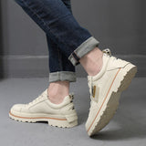 Advbridge High Quality Leather Men's Shoes Spring Casual Shoes Fashion Flats Oxfords Shoes Korean Version Fashion Increase 5cm Sneakers