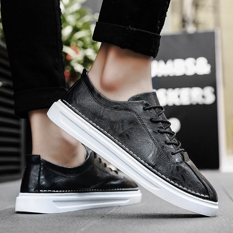 Advbridge Mens Shoes Leather Casual Designer Shoes Men High Quality Trend Man Shoes New Men Flats