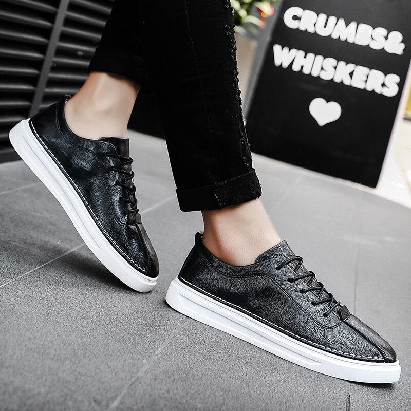 Advbridge Mens Shoes Leather Casual Designer Shoes Men High Quality Trend Man Shoes New Men Flats