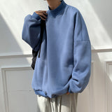 Advbridge Men's Black/white/pink/blue Coats Long Sleeve High Collar Hoodies Cotton Casual Clothes Sweatshirts Oversized Pullover