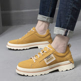 Advbridge High Quality Leather Men's Shoes Spring Casual Shoes Fashion Flats Oxfords Shoes Korean Version Fashion Increase 5cm Sneakers
