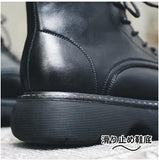 Advbridge Autumn Boots Men Split Leather Martins Boots Fashion Platform Shoes Harajuku Streetwear Male Casual Motorcycle Ankle Boots