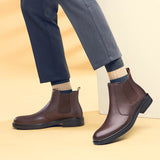 Advbridge Men Rain Boots Mens Boots Chelsea Fashion Shoes Male Ankle Boots Men Casual Boots Men Rubber Shoes Genuine Leather High Quality