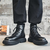 Advbridge Autumn Boots Men Split Leather Martins Boots Fashion Platform Shoes Harajuku Streetwear Male Casual Motorcycle Ankle Boots