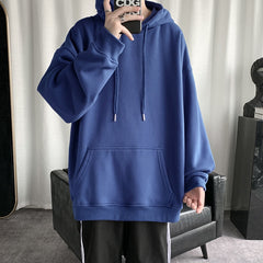 Advbridge Korean Men's Solid Color Sweatshirt Hoodies 2023 Casual Hooded Pullovers Hoodie Warm Fleece Male Loose Man Clothing 3XL