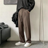 Advbridge Brown/Black Suit Pants Men Fashion Society Mens Dress Pants Korean Loose Straight Casual Pants Mens Office Formal Trousers S-3XL