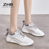 2022 Women Casual Shoes Fashion Breathable Walking Mesh Flat Shoes Sneakers Women Gym Vulcanized Shoes White Female Footwear