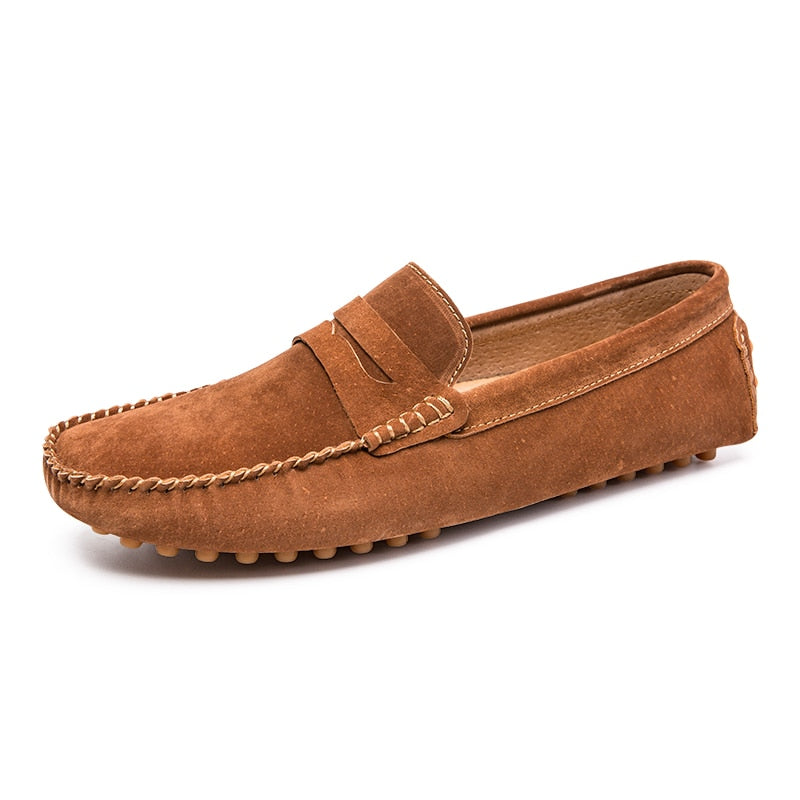 Advbridge Italian Casual Shoes Men Brogue Shoes Retro Suede Loafers Men Moccasins Lightweight Boat Shoes Non-Slip Handmade Footwear Flats