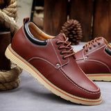 Advbridge Spring and autumn new men's leather casual shoes Korean soft-soled shoes all-match tooling shoes business shoes