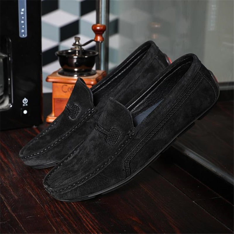 Advbridge Fashion Men Shoes Genuine Leather Men Loafers Male Casual Shoes Soft Moccasins Slip On Men's Driving Shoes Non-slip Man Flats