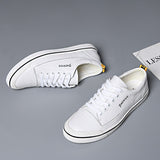 Advbridge Mens Sneakers Casual Leather Shoes Men Brand White Shoes Male Comfortable Lace-up Walking Shoes High Quality White Sneakers