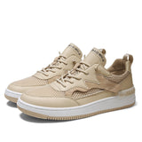 Advbridge Summer New Typical Style Men Casual Shoes Lace Up Mesh  White Board Shoes Shoes Comfortable Low-top Leather Breathable Sneakers