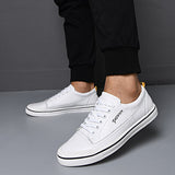 Advbridge Mens Sneakers Casual Leather Shoes Men Brand White Shoes Male Comfortable Lace-up Walking Shoes High Quality White Sneakers