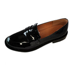 Advbridge HOT sale ladies Leather shoes British style plus size 22-26.5cm women pumps loafers lazy shoes Cow patent leather black shoes