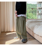Advbridge Men's Thick Overalls Loose Elastic Waist Casual Pants High-quality Vintage Style Trousers Oversized Sweatpants Size M-2XL
