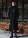 Advbridge Autumn Winter Long Warm Black Trench Coat Men Single Breasted Luxury Wool Blends Overcoat High Quality Clothing
