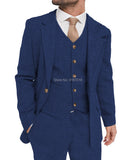 Advbridge Mens Suit Grey 3 Piece Suit Hight Quality Wool Tweed Wedding Groomsmen Shawl Lapel Tuxedos Slim Fit Blazer+Pants+vest