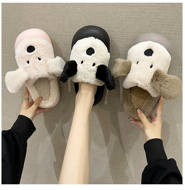 Advbridge Slippers Casual Room Shoes Slides Fur Flip Flops Low Flock Luxury Massage Flat Plush with fur Rome Basic Short Flat Shoes Female