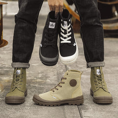 Advbridge Male High Top Canvas Shoes Lace Up Ankle Boots Man Casual Sneakers Outdoor Fashion Vulcanized Shoes Walking Footwear