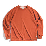 Advbridge Men's Japanese Long-sleeved T-shirt Solid Color 100% Cotton O-neck Tops Comfortable Bottoming T Shirt Classic Clothes