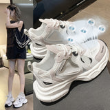 Advbridge Shoes Womens Sneakers Tennis Female Platform Roses Casual Trainers Thick Sole  Mesh Fabric Leisure Riband Spring Lace-Up Rub