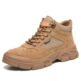 Advbridge Work Safety Shoes For Men Cow Suede Leather Indestructible Construction Anti-smash  Safety Boots Steel Toe Shoes Male Footwear