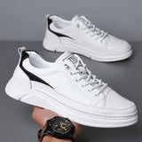 Advbridge Elastic Band Men's Casual Shoes Breathable White Handmade Designer Loafers British Fashion Solid Color Flats M66701