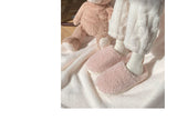 Advbridge Japanese Simple Solid Color House Slippers For Women Girls Cute Fluffy Winter Warm Home Slippers Woman Fur Shoes
