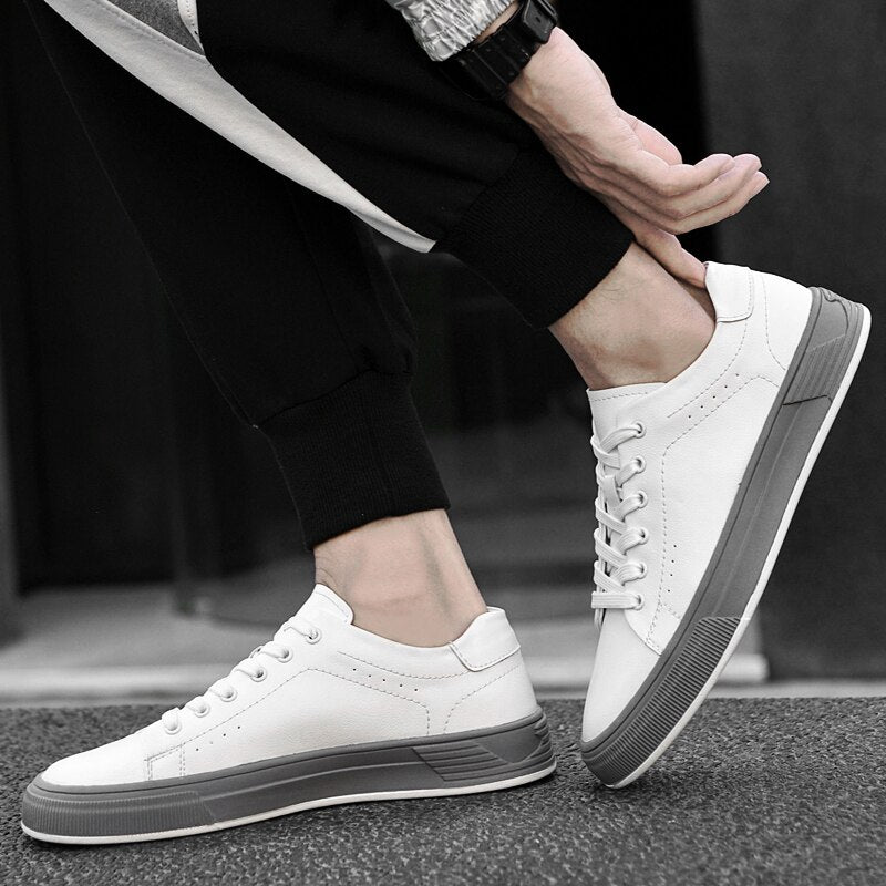 Advbridge Men's Casual Shoes Lightweight Men Shoes Flat Men Sneakers White Skateboarding Shoes Business Tenis Masculino Vulcanized Shoes