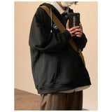 Advbridge Autumn Winter Solid Casual Men's Loose Sporty Cool Boys Soft Hoodie Pullover Shirt Long Sleeve Top Versatile Pocket Cotton