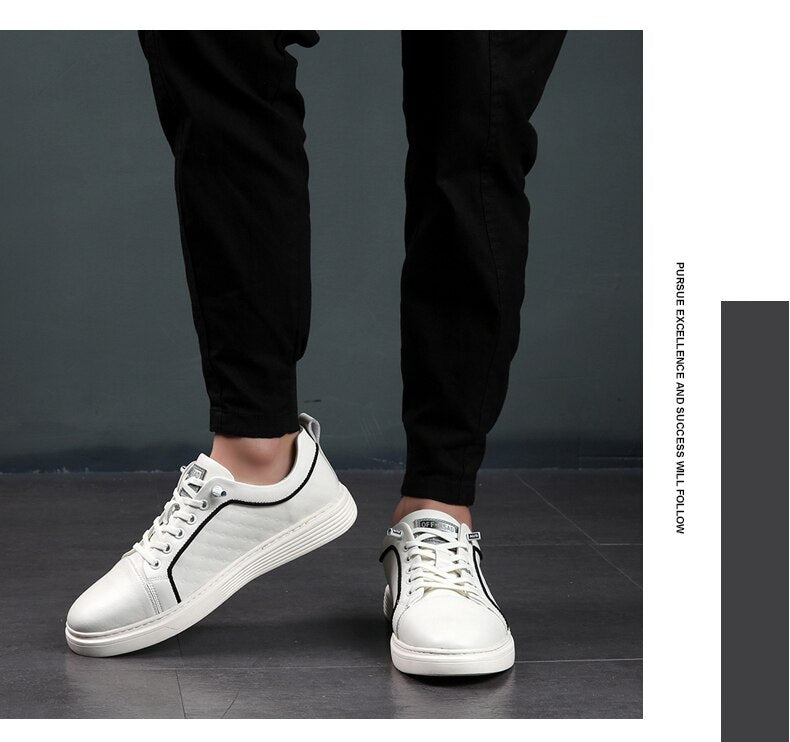 Advbridge Luxury Brand Men Shoes Fashion Breathable Daily White shoes Light Outdoor Man Casual Shoes High Quality Leather Vulcanized Shoes