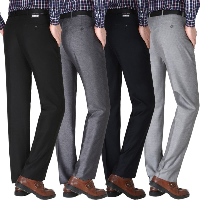Advbridge Spring summer men's office trousers high waist thin loose business casual suit pants Anti-wrinkle Professional dress trousers