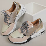 Advbridge Colorblock Lace Up Platform Wegdes women's Sneakers Leopard Running Comfy Vulcanized  Punk Shoes Woman Size 43