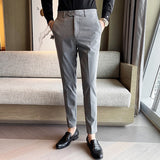 Advbridge 40 42 Summer Ankle Length Business Dress Pants Men Casual Office Social Suit Pant Wedding Party Streetwear Trousers Men Clothing