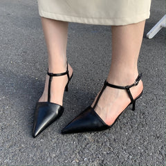 Advbridge 2023 New Spring Summer Brand Women Sandal Shoes Ladies Elegant Thin Middle Heel Dress Pumps Shoes Slip on Slingback Shoes