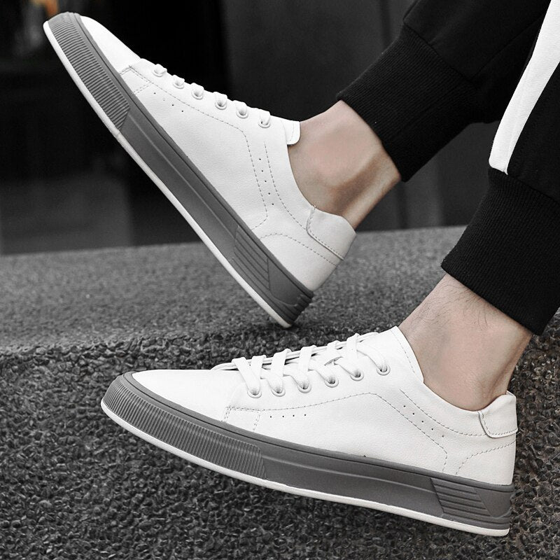 Advbridge Men's Casual Shoes Lightweight Men Shoes Flat Men Sneakers White Skateboarding Shoes Business Tenis Masculino Vulcanized Shoes