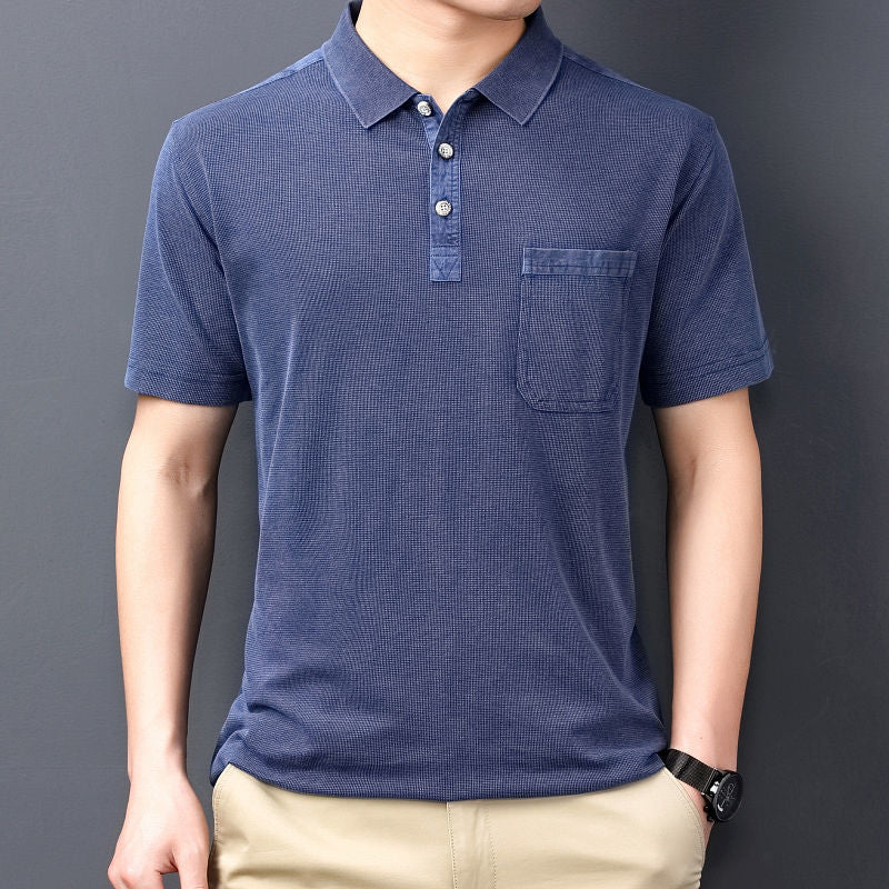 Advbridge Men Summer New Fashion Pocket Polo Shirt Men Solid Colors Short Sleeve Tee Shirts Male Slim Fit Casual Tops Homme