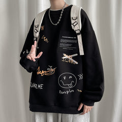 Advbridge Autumn Graffiti Oversize Men Sweatshirt 5XL Harajuku Fashion Male Pullovers Women's Casual O-neck Clothing