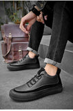 Advbridge Men Casual Shoes Spring Fashion Men's Shoes Leather Outdoor Sneakers Classic Lace up Elegant Designer Shoes Masculina