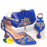 Advbridge Fresh Beautiful Silver Women's Shoes Totem-style Arrangement Of Rhinestone Design Party Ladies Shoes And Handbags