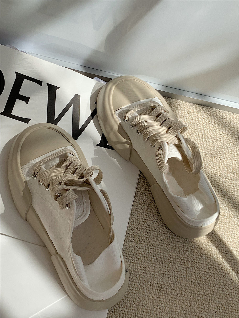 Advbridge Autumn Korean Women's Sneakers Khaki Black Platform Casual Canvas Sports Shoes Running Vulcanize Kawaii Lolita Flat Basket