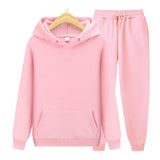 Advbridge new Men&#39;s ladies casual wear suit sportswear suit solid color pullover + pants suit autumn and winter fashion suit